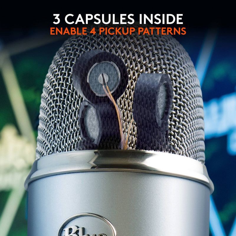slide 4 of 11, Blue Microphones Blue Microphone - Yeti Silver: Studio USB Condenser for PC, 1 ct