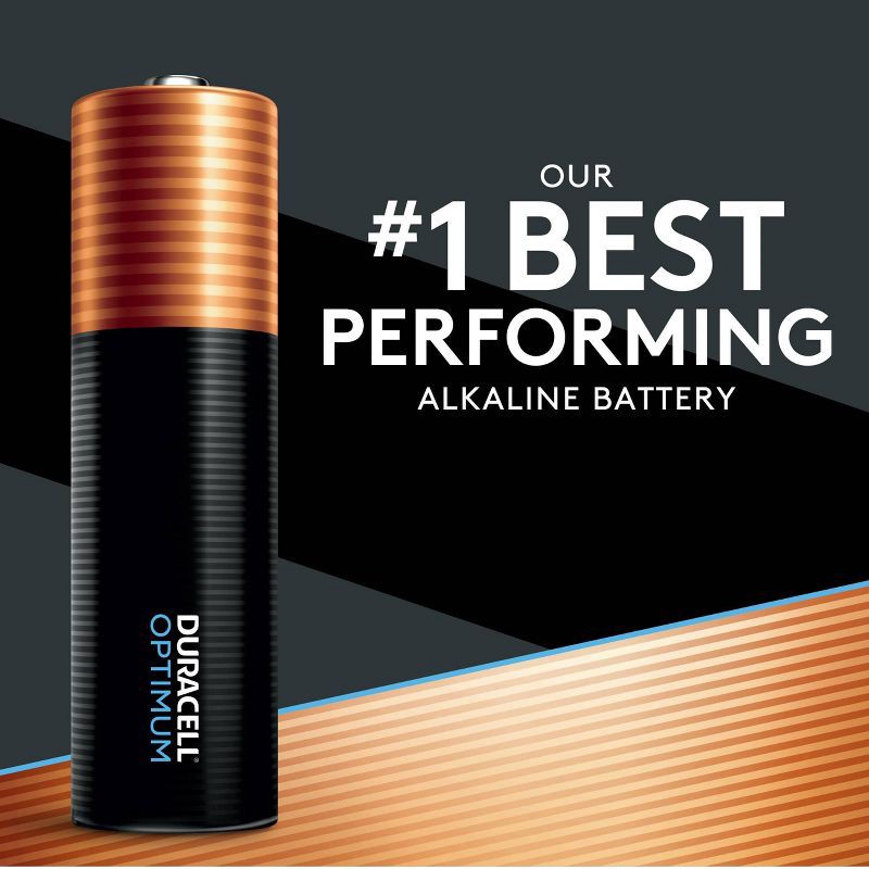 slide 3 of 6, Duracell Optimum AA Batteries - 8pk Alkaline Battery with Resealable Tray, 8 ct