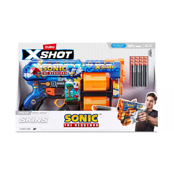 slide 1 of 1, Zuru X-Shot Skins Sonic Maga Dread Dart Blaster, 8+, 1 ct