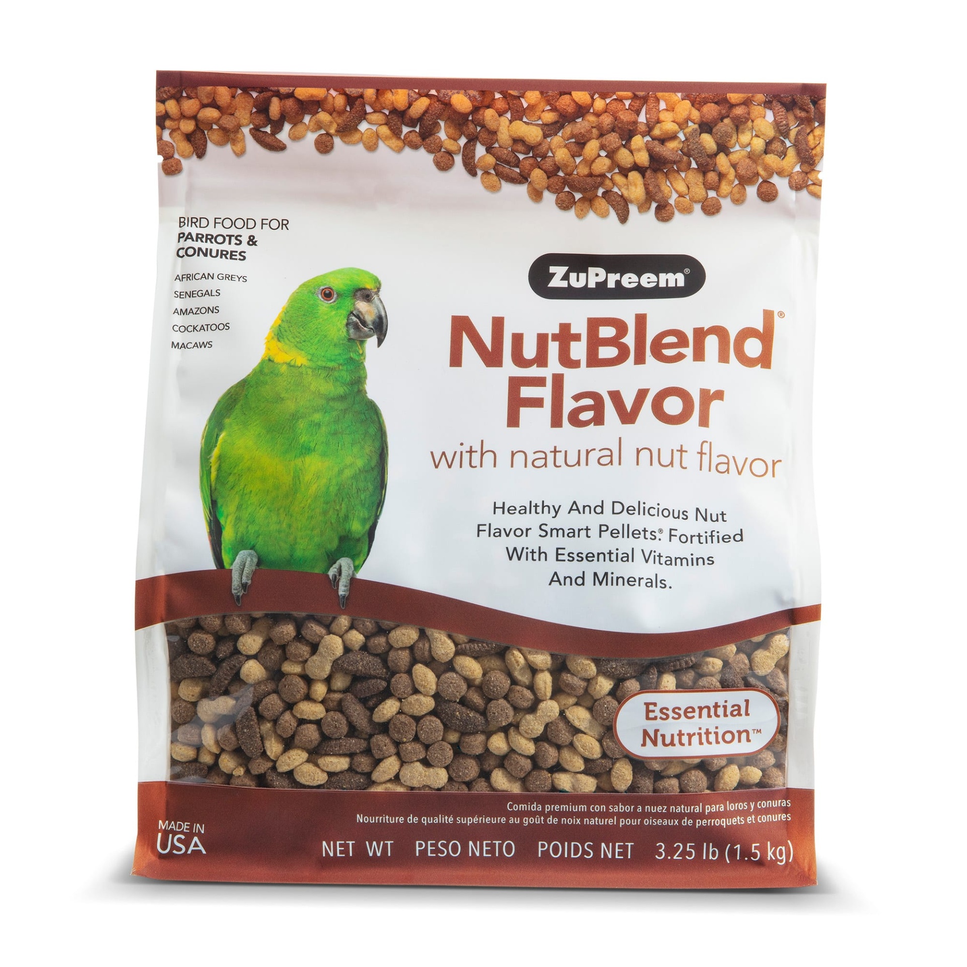 slide 1 of 1, ZuPreem AvianMaintenance NutBlend Premium Bird Diet for Medium & Large Birds, 3.25 lb