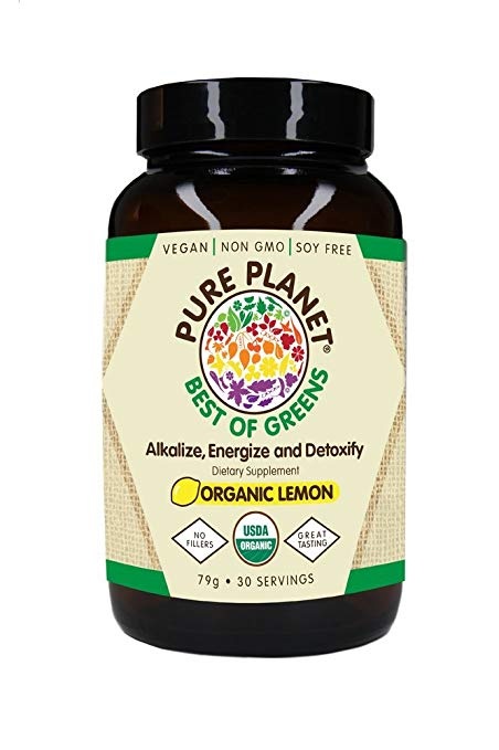 slide 1 of 1, Pure Planet Best Of Greens Organic Lemon, 79 gram