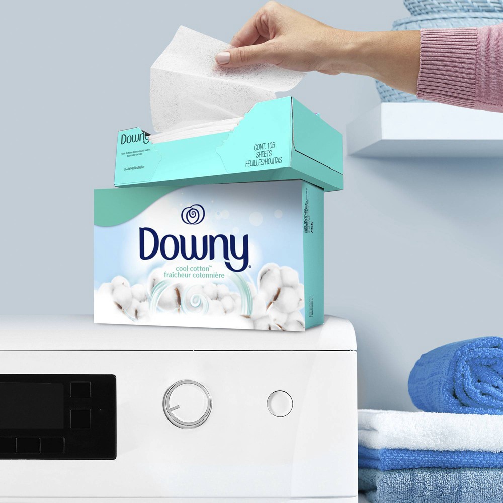 slide 7 of 7, Downy Cool Cotton Fabric Softener Dryer Sheets - 250ct, 250 ct