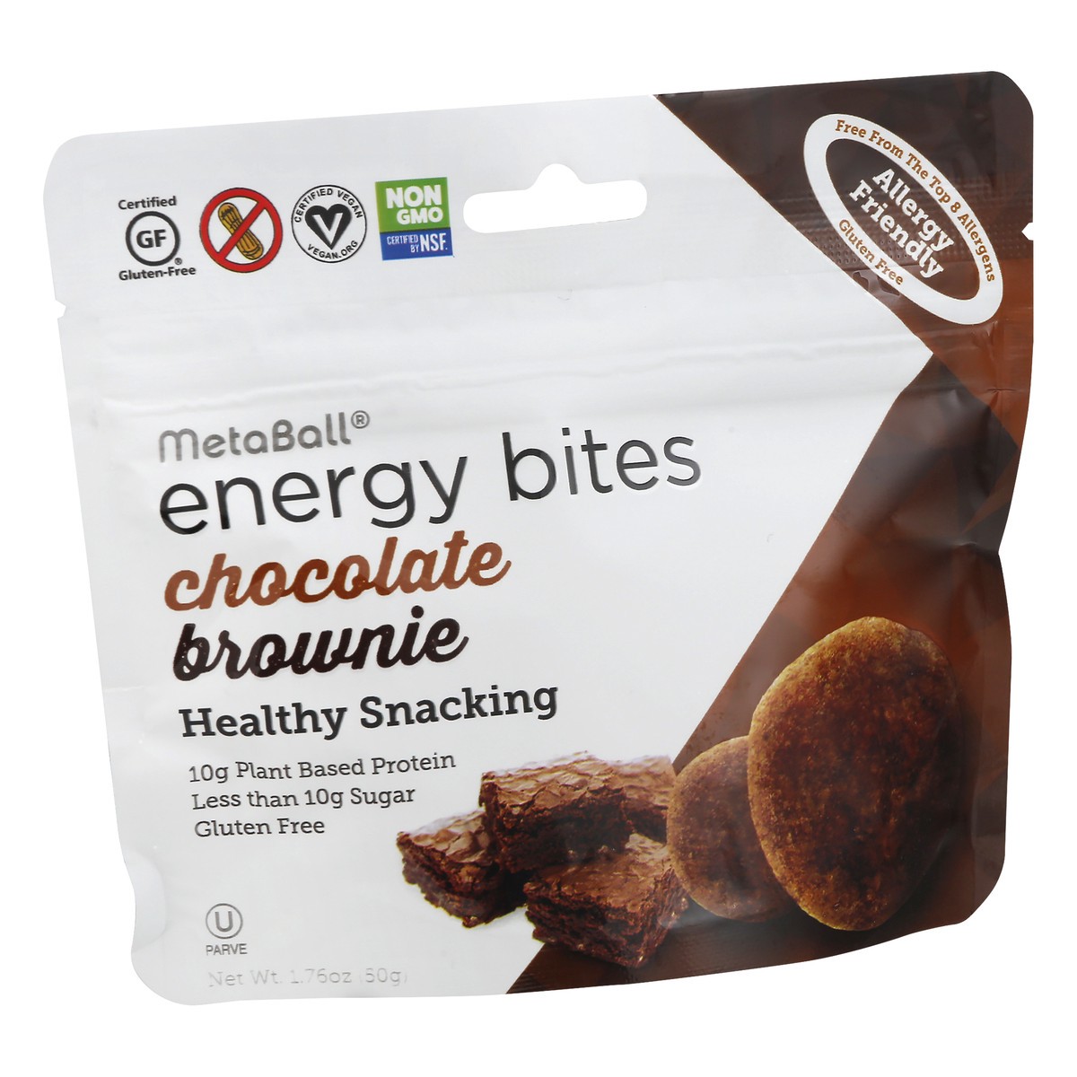 slide 2 of 10, MetaBall Choc Brownie Energy Bites, 1.76 oz