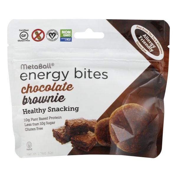 slide 1 of 10, MetaBall Choc Brownie Energy Bites, 1.76 oz