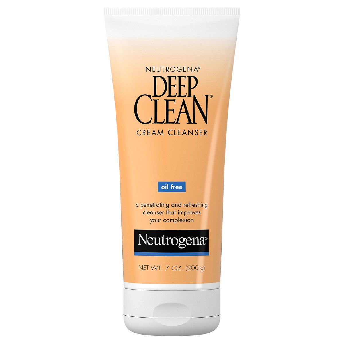 slide 1 of 7, Neutrogena Deep Clean Daily Facial Cream Cleanser with Beta Hydroxy Acid to Remove Dirt, Oil & Makeup, Alcohol-Free, Oil-Free & Non-Comedogenic, 7 fl. oz, 7 oz