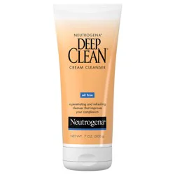 Neutrogena Deep Clean Daily Facial Cream Cleanser with Beta Hydroxy Acid to Remove Dirt, Oil & Makeup, Alcohol-Free, Oil-Free & Non-Comedogenic, 7 fl. oz
