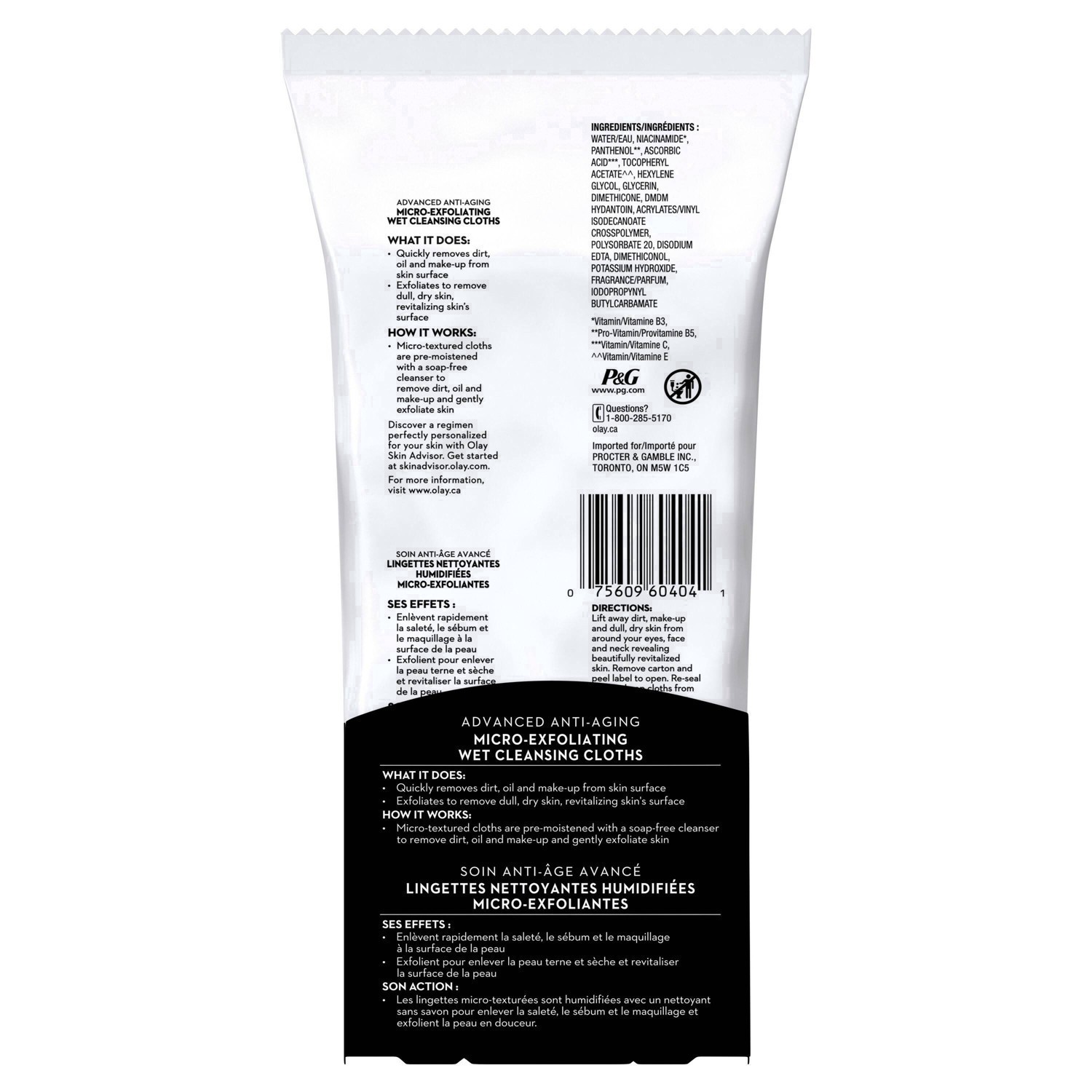 slide 39 of 66, Olay Regenerist Micro-Exfoliating Wet Cleansing Cloths, 30 Count, 30 ct