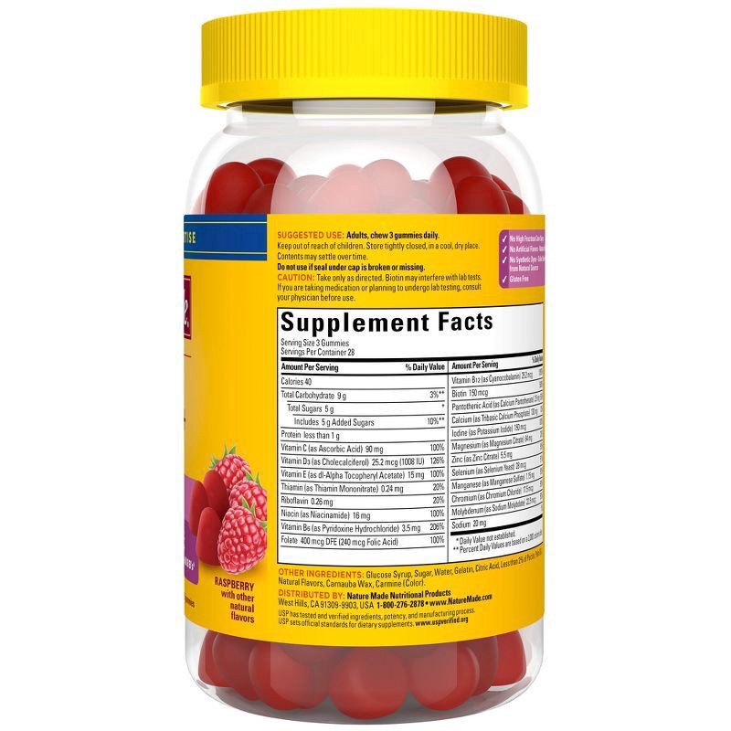 slide 10 of 10, Nature Made Raspberry Adv Multi 50 Plus Gmy, 84 ct