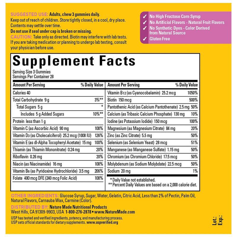 slide 7 of 10, Nature Made Raspberry Adv Multi 50 Plus Gmy, 84 ct