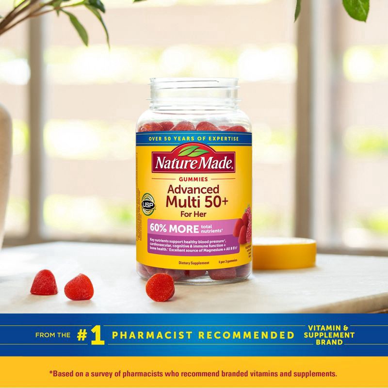 slide 6 of 10, Nature Made Raspberry Adv Multi 50 Plus Gmy, 84 ct