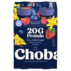Chobani Zero Added Sugar Mixed Berry Vanilla Yogurt Protein Drink