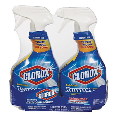 slide 1 of 1, Clorox Disinfecting Bathroom Cleaner, 2 ct