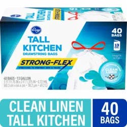 Kroger® 13 Gallon Strong Flex Tall Drawstring Kitchen Bags Clean Linen Scent