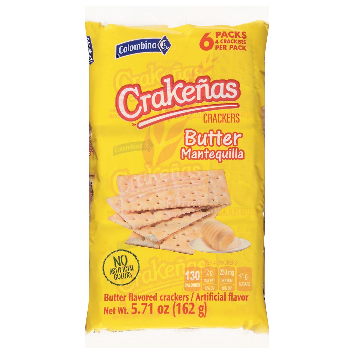 slide 1 of 9, Crakenas Colombina Butter Flavored Crackers 6 - 4 Cracker Packs, 6 ct