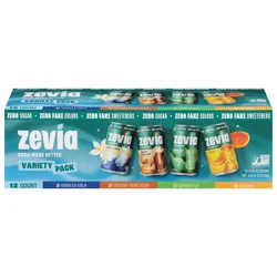 Zevia Zero Sugar Assorted Soda Variety Pack 12 - 12 fl oz Cans