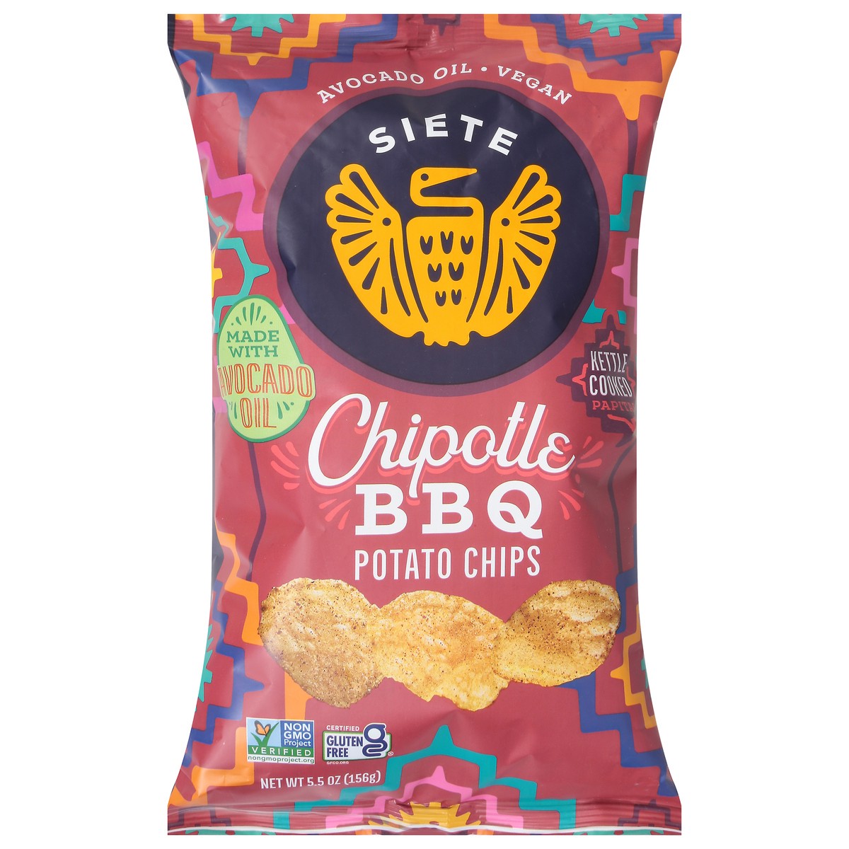 slide 1 of 1, Siete Kettle Chip Chipotle Bbq, 1 ct
