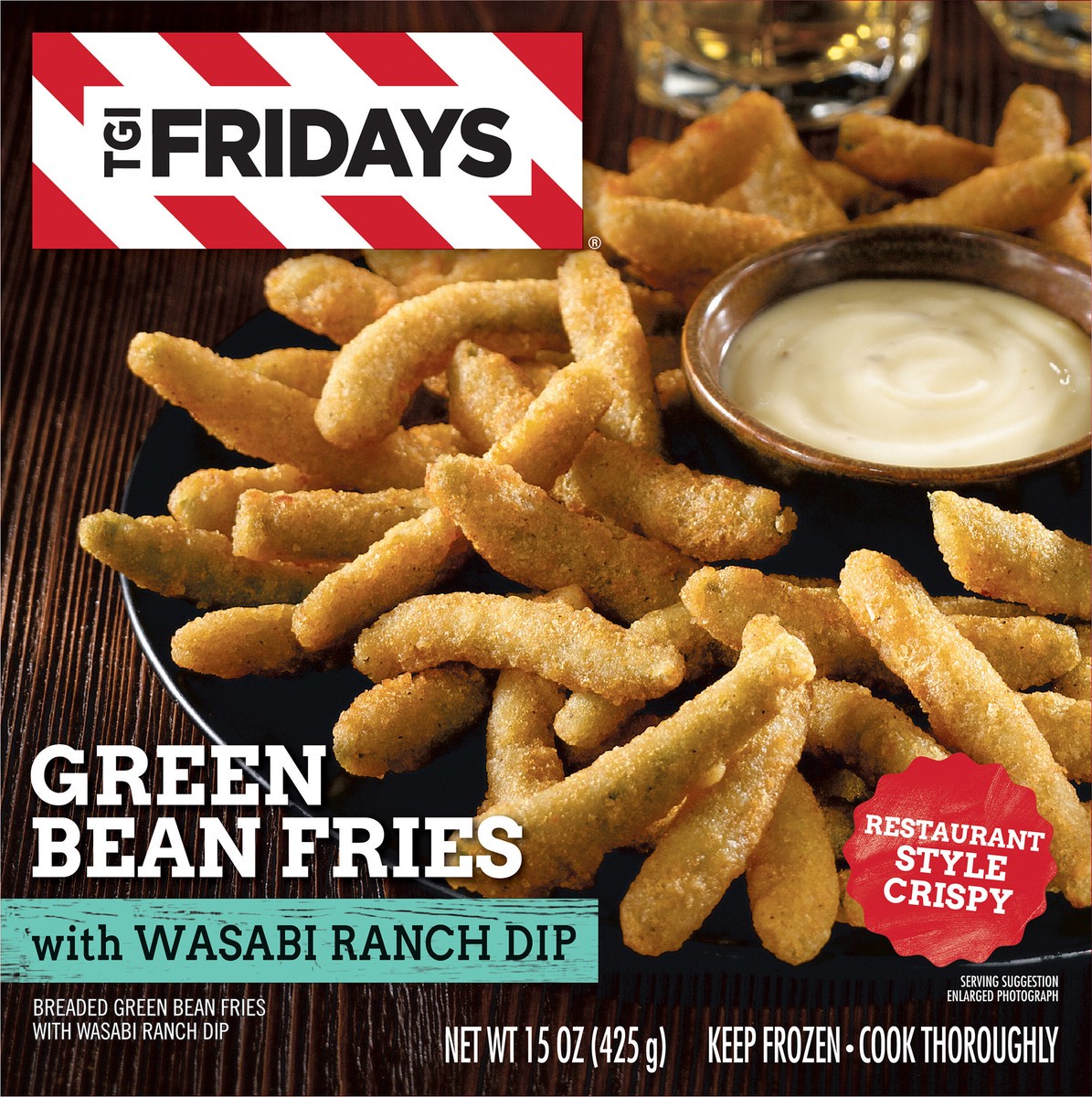slide 8 of 13, T.G.I. Friday's TGI Friday's Green Bean Fries With Wasabi Ranch Dip 15 oz Box, 15 oz