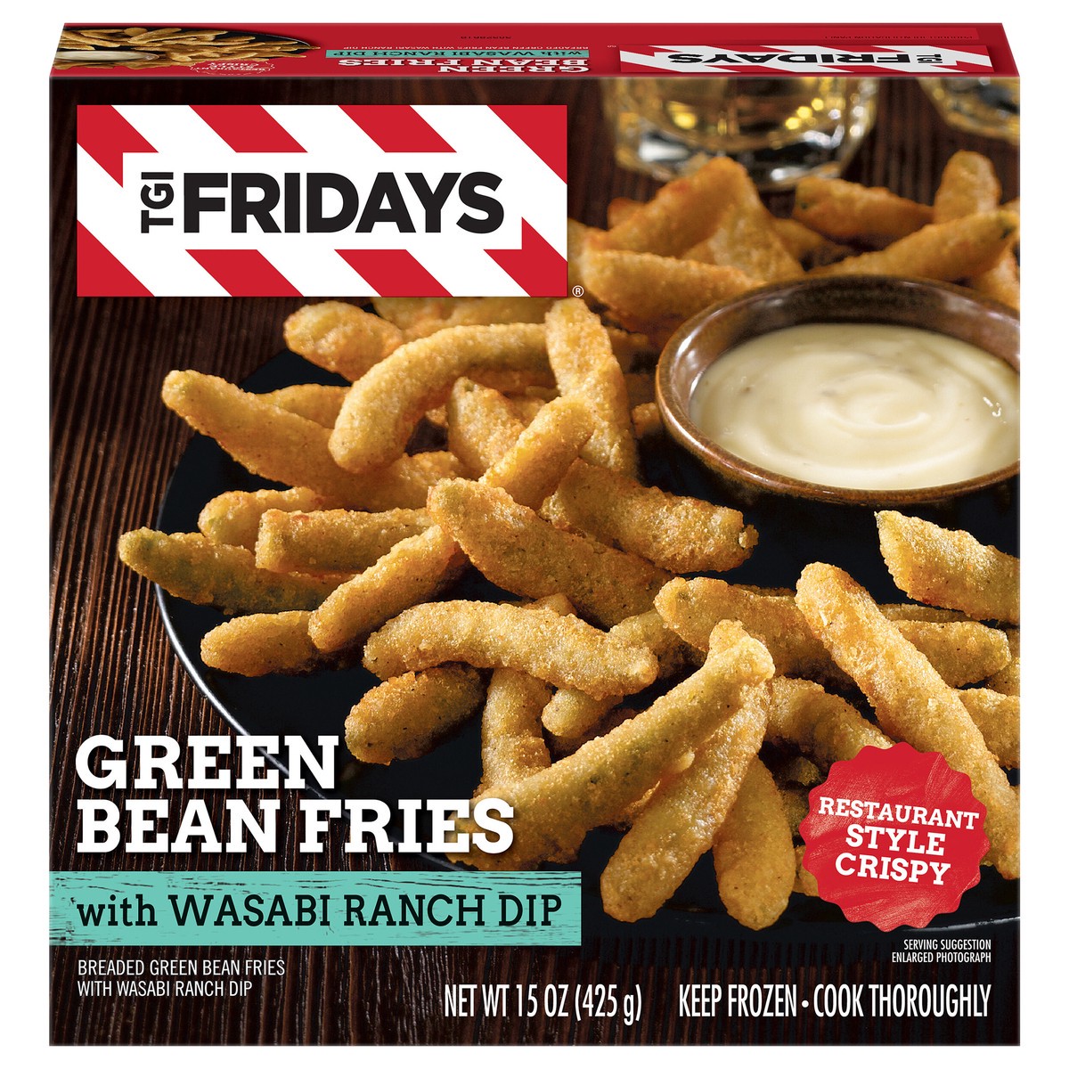 slide 10 of 13, T.G.I. Friday's TGI Friday's Green Bean Fries With Wasabi Ranch Dip 15 oz Box, 15 oz