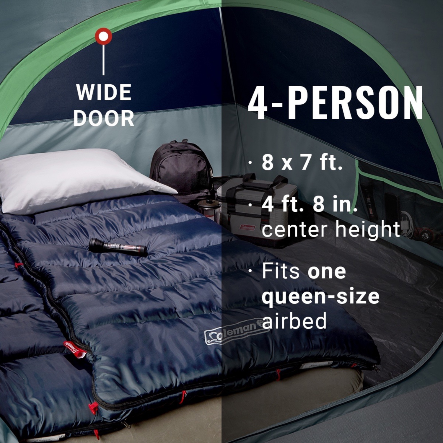 slide 2 of 6, Coleman Skydome Camping Tent 4 Person, 4 person
