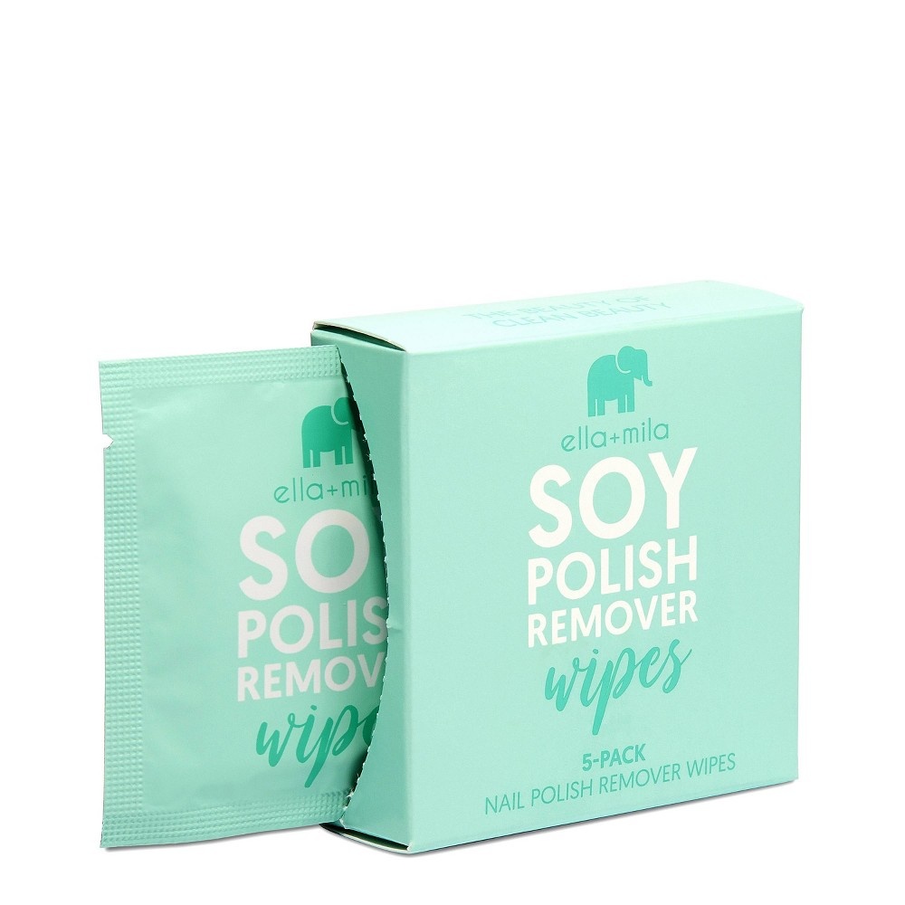 slide 4 of 5, ella+mila Soy Nail Polish Remover Wipes - 5ct, 5 ct