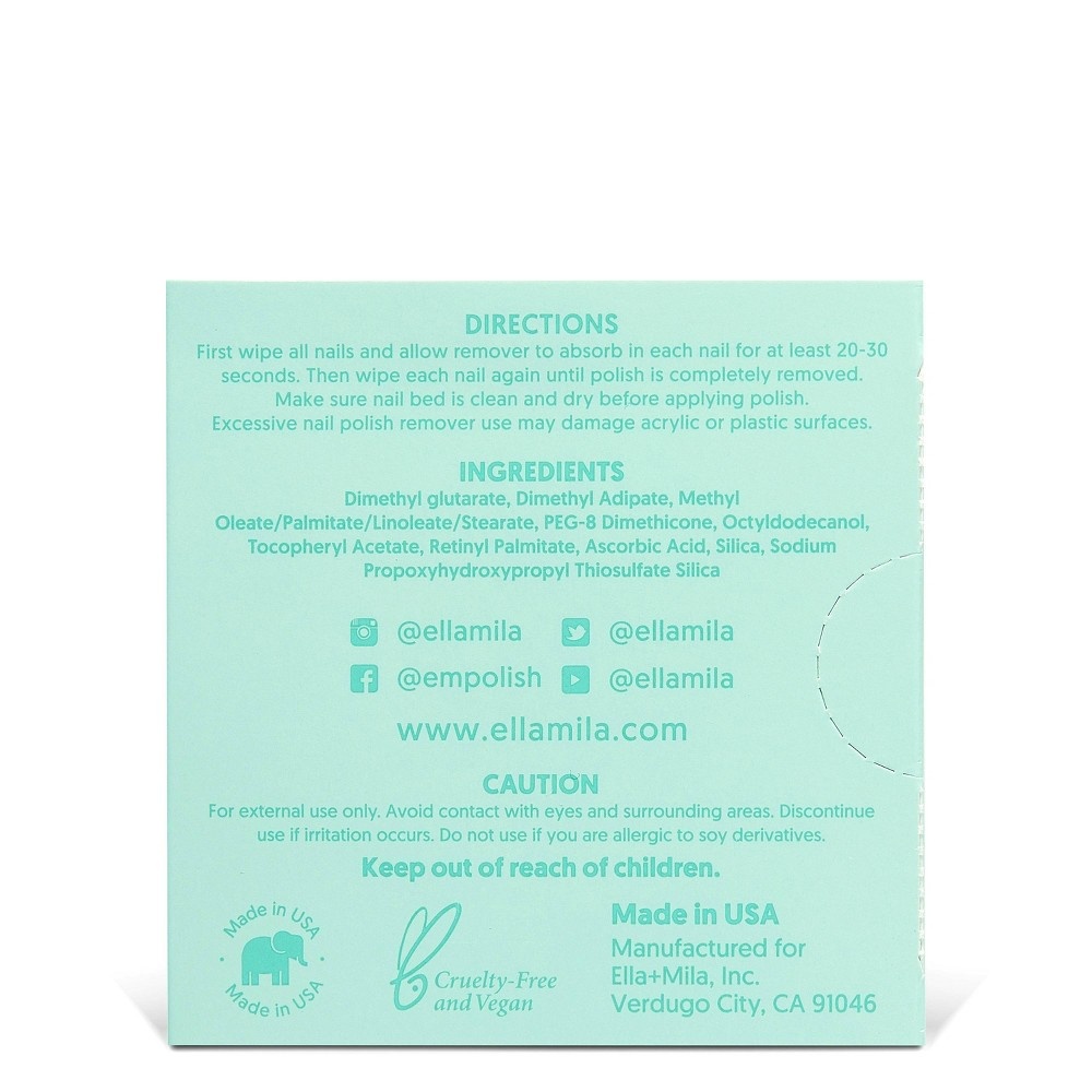 slide 3 of 5, ella+mila Soy Nail Polish Remover Wipes - 5ct, 5 ct