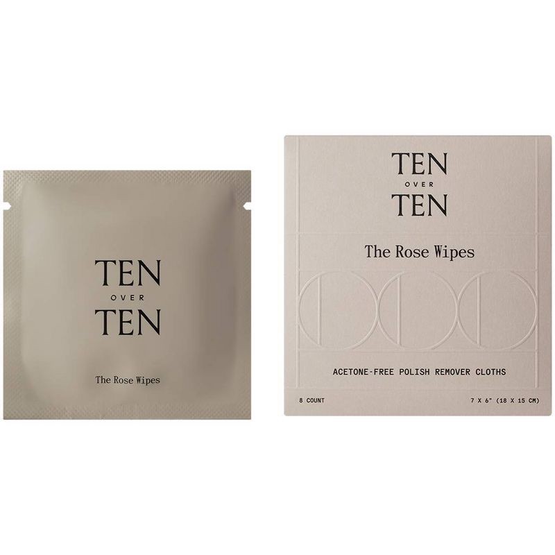 slide 1 of 3, tenoverten The Rose Nail Polish Remover Wipes - 8 ct, 8 ct