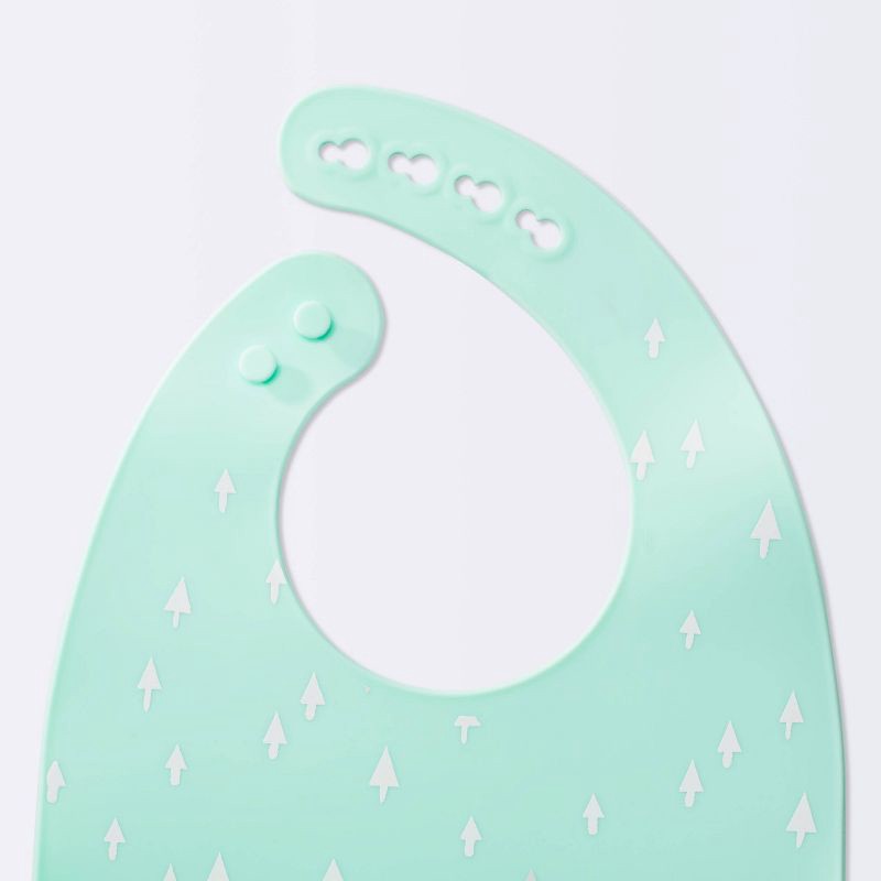 slide 2 of 4, Silicone Bibs with Decal - 2ct - Cloud Island™ Gray Fox & Green Arrows, 2 ct