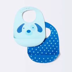 Silicone Bib with Decal - 2ct - Cloud Island™ Dogs/Dots
