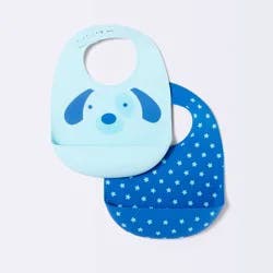 Silicone Bib with Decal - 2ct - Cloud Island™ Dogs/Dots