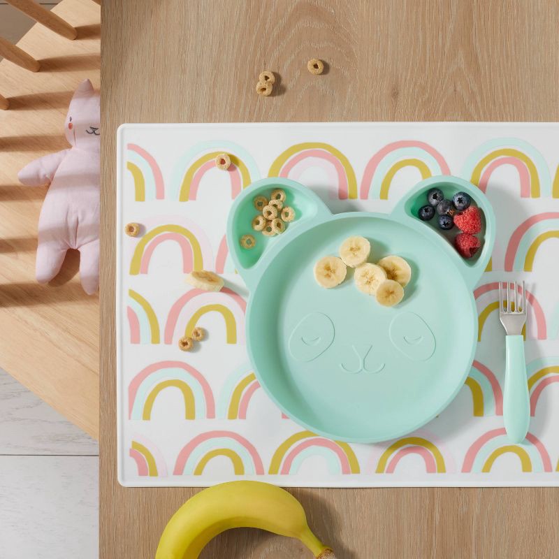 slide 2 of 4, Silicone Place Mat with Decal-Rainbow Silk Screen - Cloud Island™, 1 ct