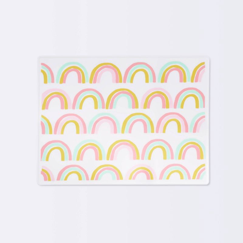 slide 1 of 4, Silicone Place Mat with Decal-Rainbow Silk Screen - Cloud Island™, 1 ct