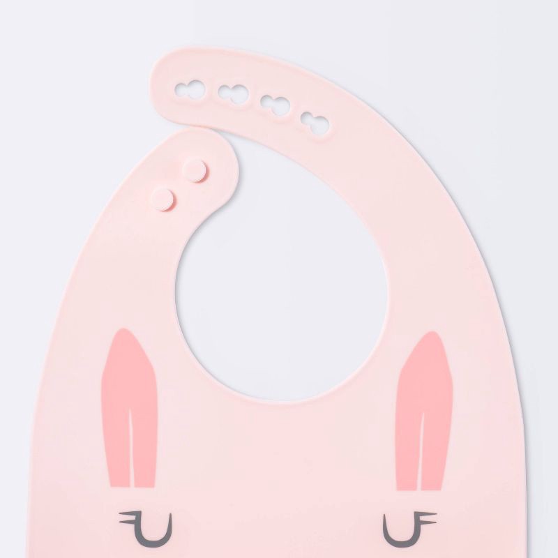 slide 3 of 4, Silicone Bib with Decal - 2ct - Cloud Island™ Rabbit/Rainbow, 2 ct