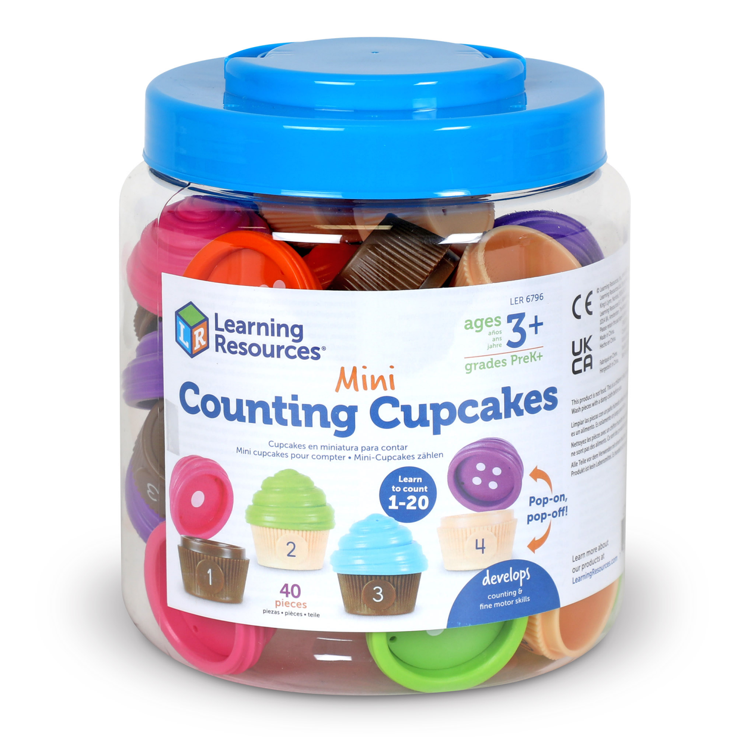 slide 1 of 1, Mini Counting Cupcakes, 1 ct