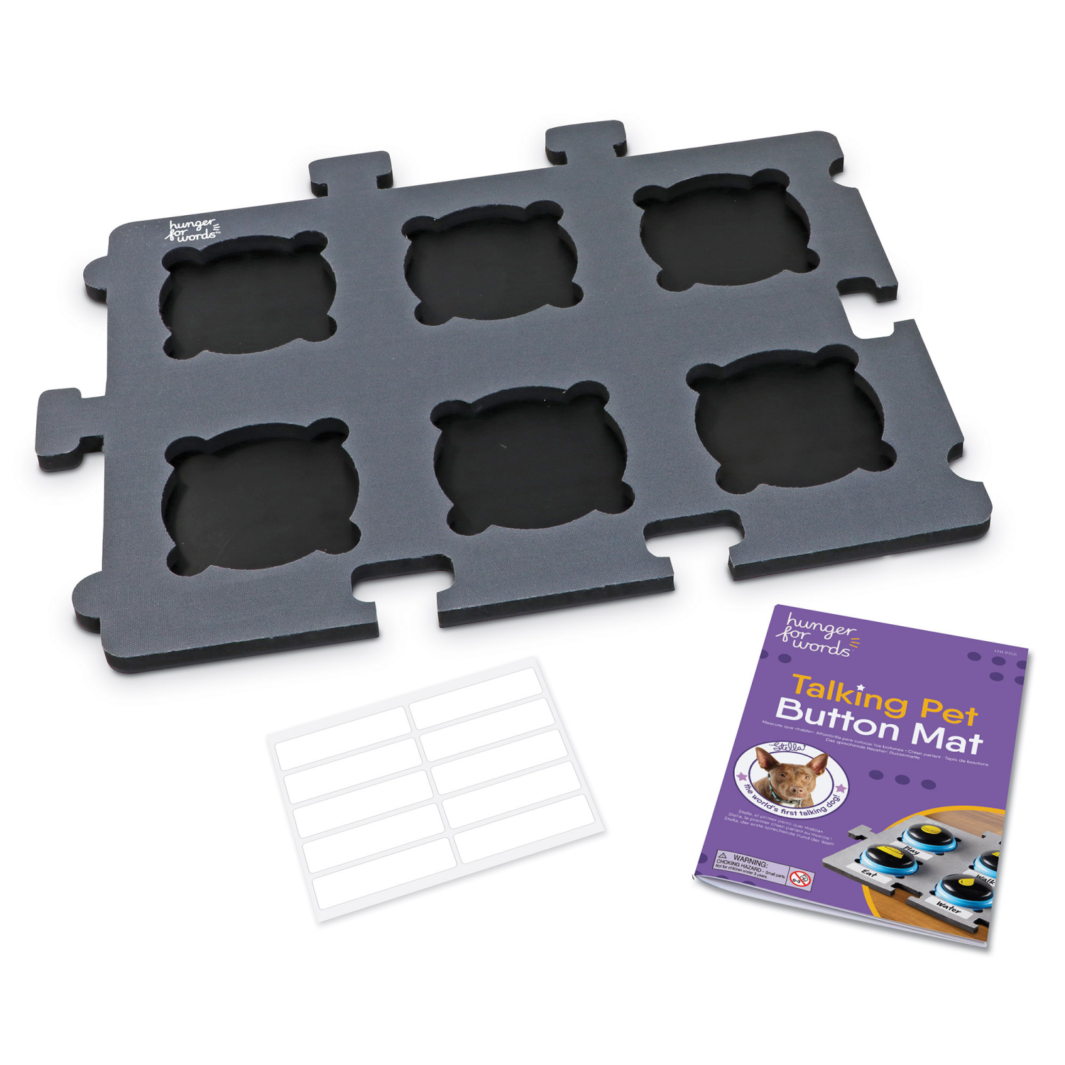 slide 3 of 3, Hunger For Words Talking Pet Button Mat, 1 ct