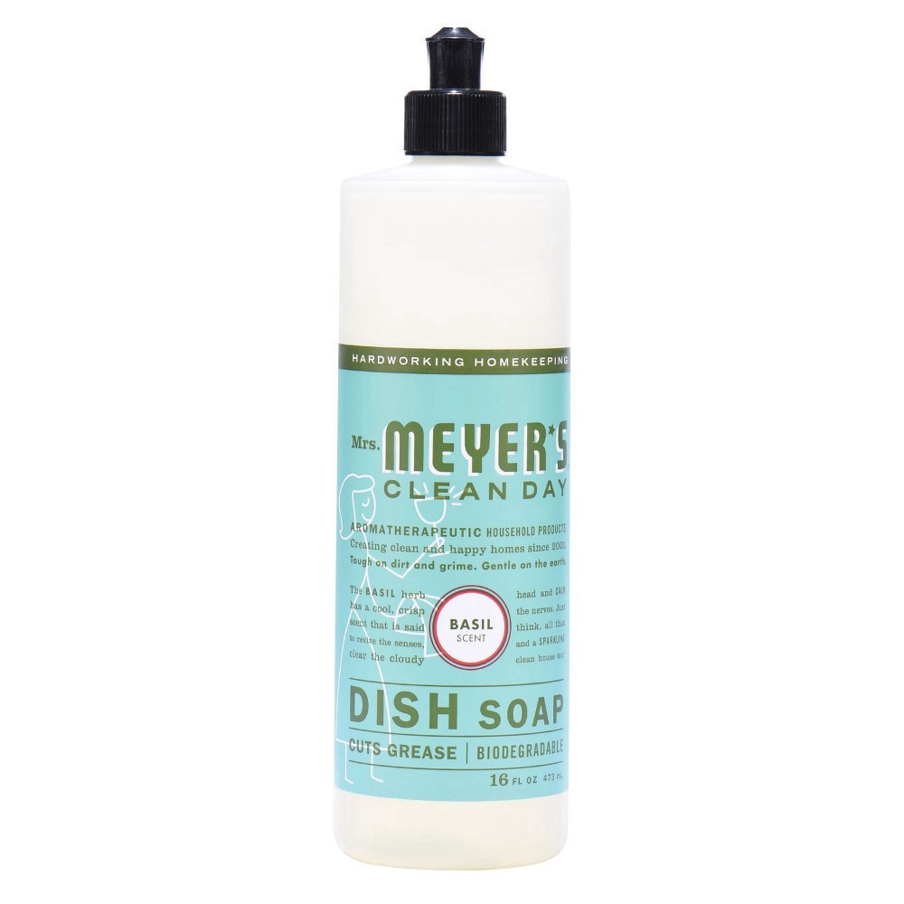 slide 3 of 4, Mrs. Meyer's Clean Day Basil Scent Dish Soap 16 oz, 16 fl oz