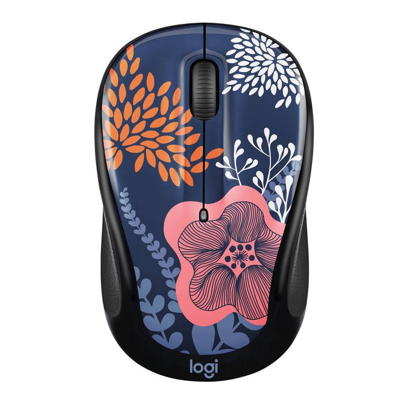 slide 1 of 3, Logitech Mouse (M317) - Forest Floral: Wireless USB-A, 1000 dpi, Soft-Touch Grips, 1 ct