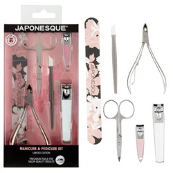JAPONESQUE Manicure & Pedicure Kit Limited Edition - 6pc: Includes Nail Clipper, Scissors, Stainless Steel