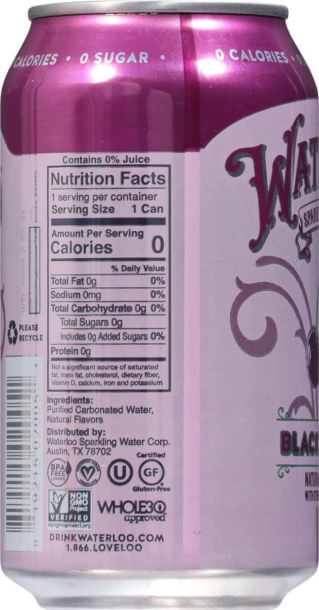 slide 7 of 9, Waterloo Black Cherry Sparkling Water - 12 oz, 12 oz