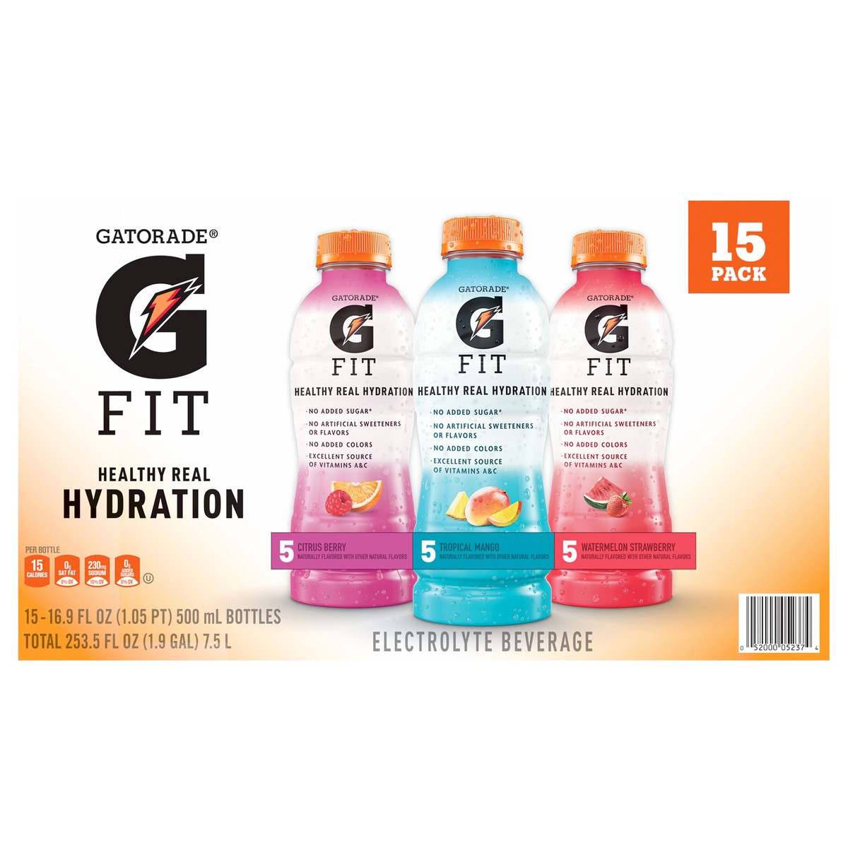 slide 1 of 6, Gatorade Electrolyte Beverage, Assorted, 15 Pack, 15 ct