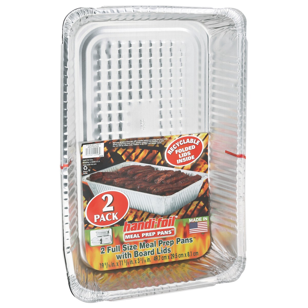 slide 2 of 10, Handi-foil Full Size Meal Prep Pans with Board Lids 2 Each, 2 ct