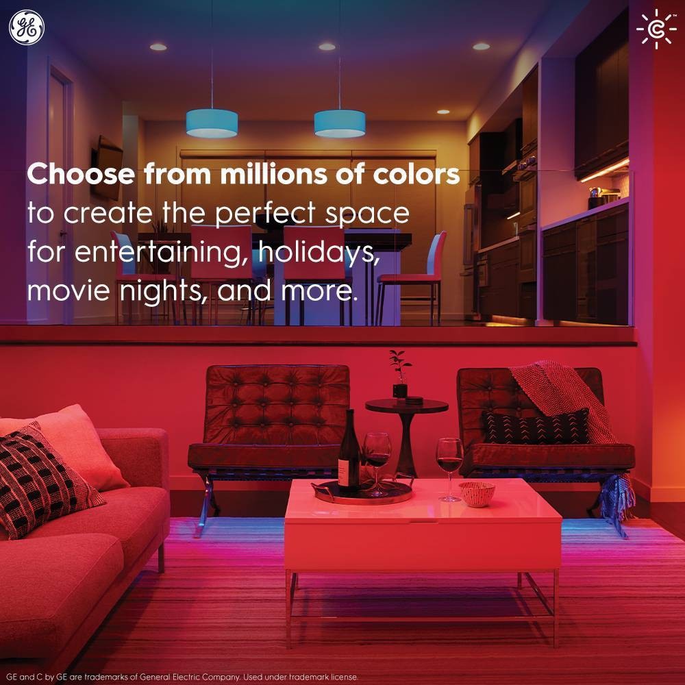 slide 6 of 10, GE Household Lighting General Electric Full Color Smart LED Bulb A19, 1 ct