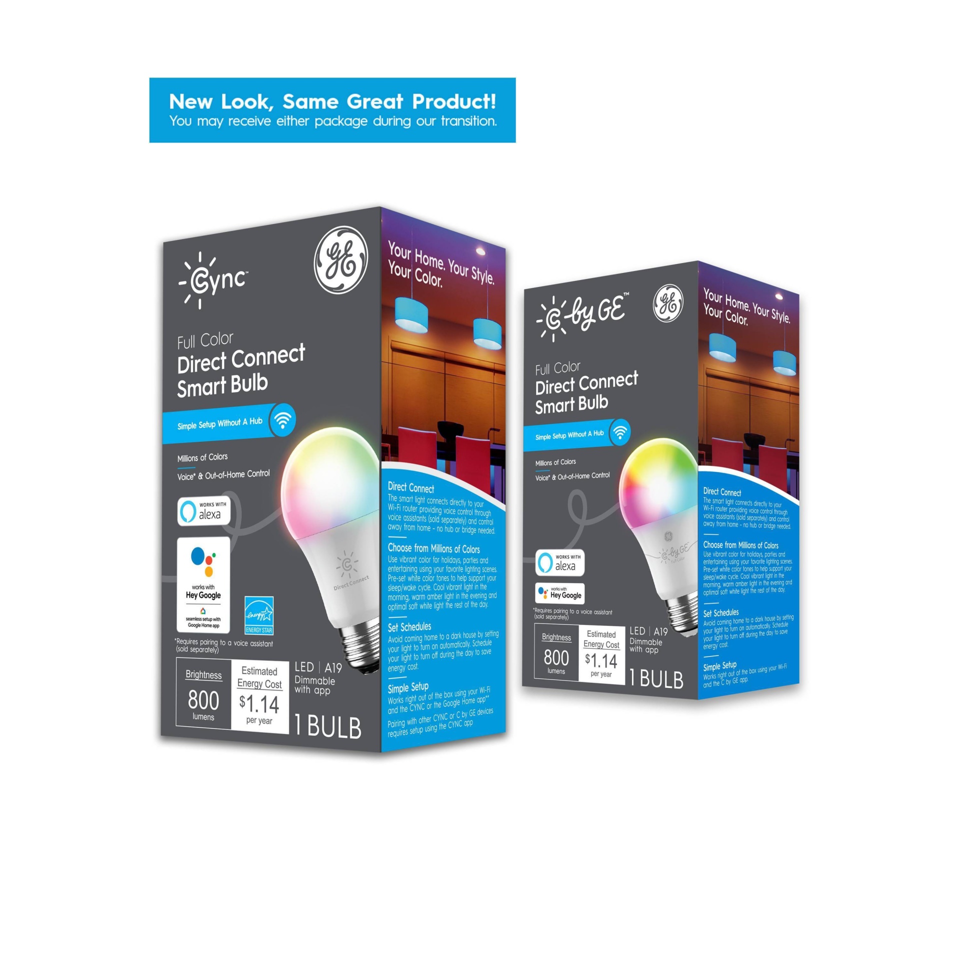 slide 1 of 10, GE Household Lighting General Electric Full Color Smart LED Bulb A19, 1 ct