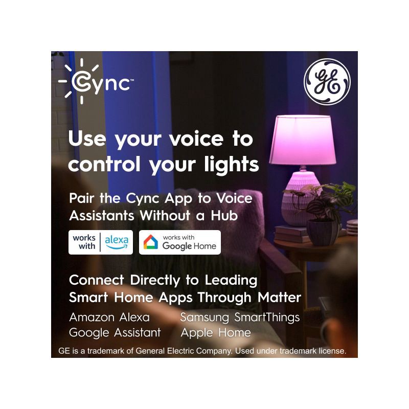 slide 3 of 10, GE Household Lighting GE 16' CYNC Smart LED Full Color Light Strip Power Supply, 1 ct