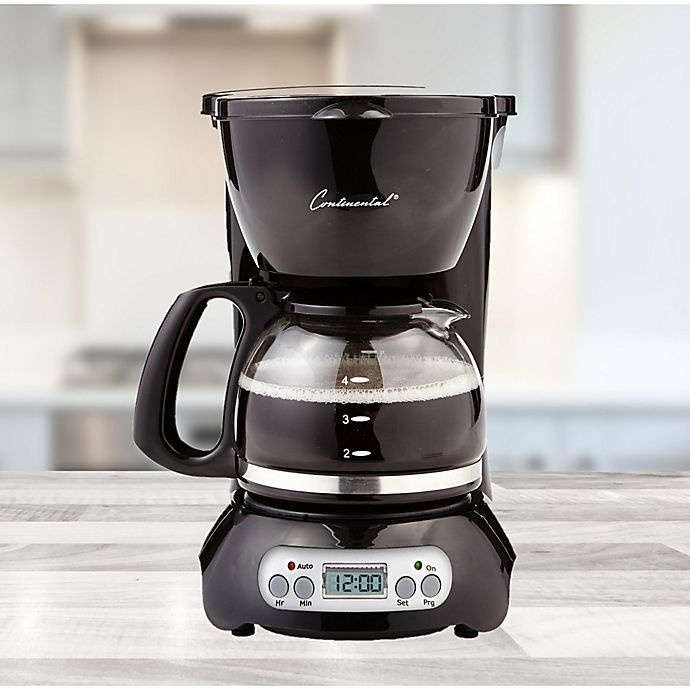 slide 2 of 5, Continental Electric 4-Cup Digital Coffee Maker - Black, 1 ct