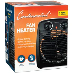 Continental Desktop Heater Fan - Black