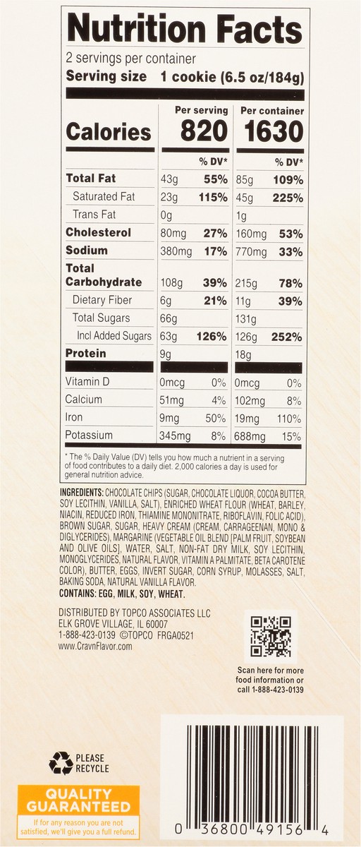slide 16 of 17, Crav'n Flavor Lava Cookies, Molten Chocolate Chip 2Ct, 13 oz