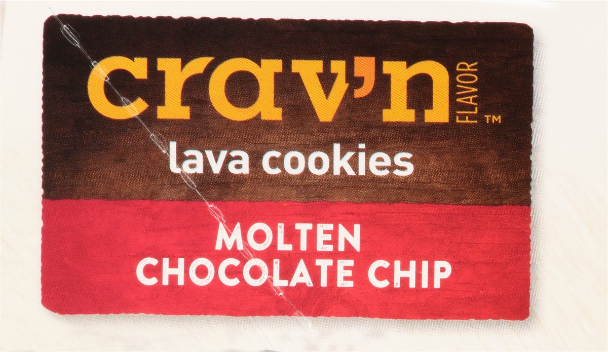 slide 8 of 17, Crav'n Flavor Lava Cookies, Molten Chocolate Chip 2Ct, 13 oz