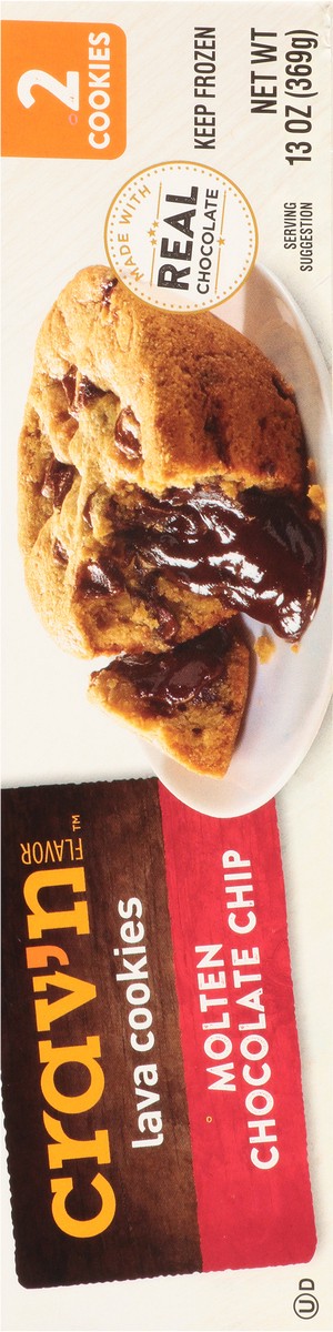 slide 7 of 17, Crav'n Flavor Lava Cookies, Molten Chocolate Chip 2Ct, 13 oz
