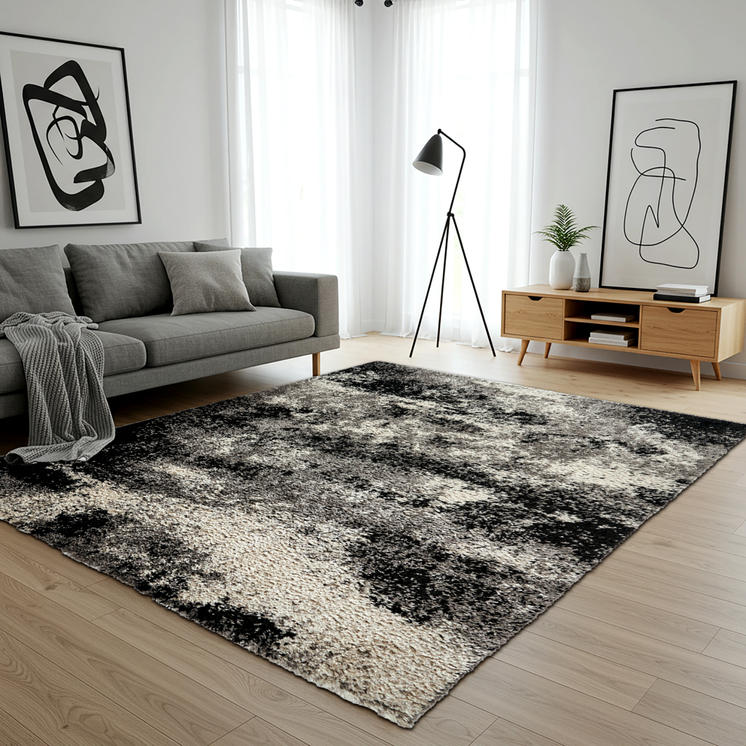 slide 3 of 5, Drexel Holmby Borgo Black Gray 78x108, 1 ct