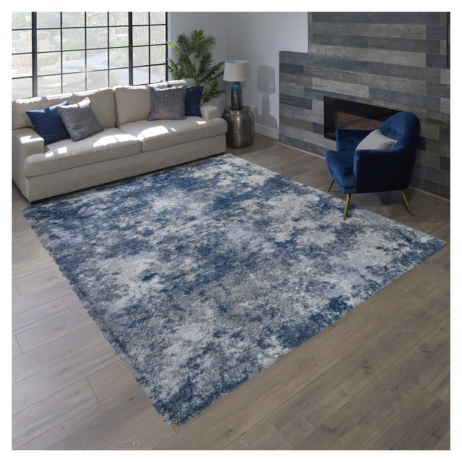 slide 2 of 2, Drexel Caridad Shubert, 78 In X 114 In, Blue, 78 x 114 